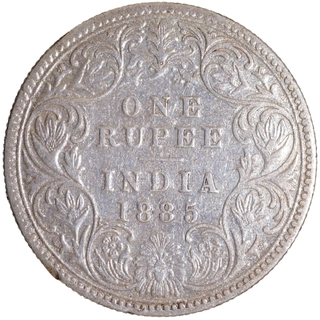 Very Rare Silver One Rupee Coin of Victoria Empress of Bombay Mint of 1885.