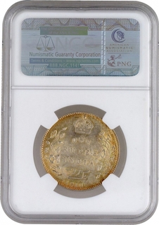 Extremely Rare Silver One Rupee Coin of King Edward VII of Bombay Mint of 1910, 09 seen behind last numerals 10.