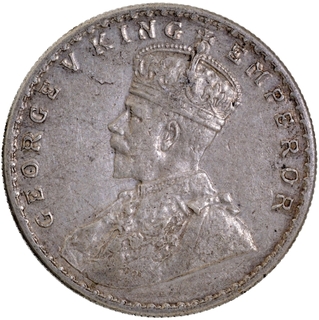 Rare Crude and Wavy Style Lettering Silver One Rupee Coin of King George V of Bombay Mint of 1918.