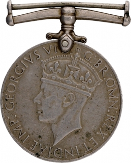 Copper Nickel Second World War Medal of King George VI.