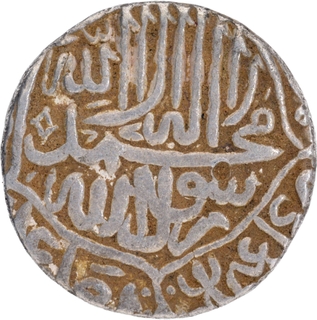 Ahmadabad Dar-ul-Saltana Mint Silver Rupee AH 981 Coin of Akbar.