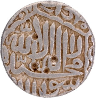 Jaunpur Mint Silver Rupee AH 981 Kalima type Coin of Akbar.