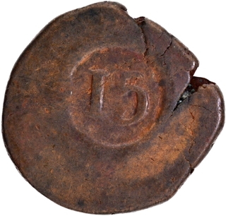 Copper 15 Reis Countermarked Coinage Goa Maria II of Indo-Portuguese.