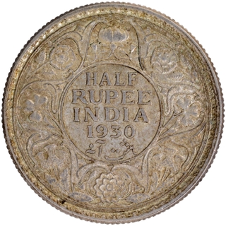 Scarce Year Silver Half Rupee Coin of King George V of Calcutta Mint of 1930.