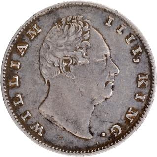 Silver One Rupee Coin of King William IIII of Bombay Mint of 1835.