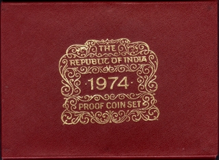 1974 Proof Set of Planned Families: Food For All of Bombay Mint of Republic India.