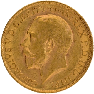 Gold Sovereign Coin of King George V of United Kingdom of 1913.