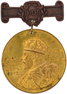 Gold Gilt on Bronze Medal of King Edward VII London Country council.