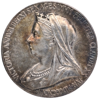 Silver Medallion of Diamond Jubilee of Victoria Queen of United Kingdom.