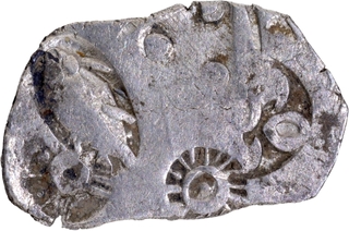 Silver Punch Marked Karshapana Coin of Magadha Janapada Series I fish type.