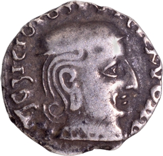 Rare Silver Drachma Coin of Rudrasena I of Western Kshatrapas.