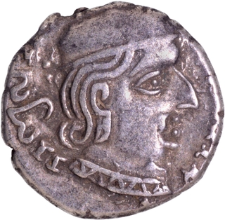 Western Kshatrapas Drachma Silver Coin of Rudrasena I.