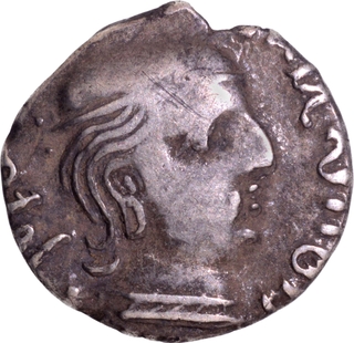 Silver Drachma Coin of Rudrasena I of Western Kshatrapas.