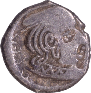 Silver Drachma Coin of Visvasimha II of Western Kshatrapas.