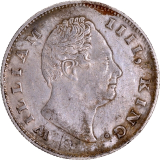 Extremely Rare F incused Silver Rupee Coin of King William IIII of Calcutta Mint of 1835.