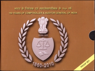  2010 Proof Coin Set of 150 Years of Comptroller & Auditor General of India of Calcutta Mint.