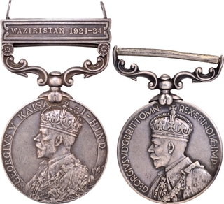 Kaisar-i-Hind India General Service Silver Medals of King George V.