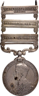 Kaisar-I-Hind India General Service Silver Medal of King George V to Dogra Regiment.