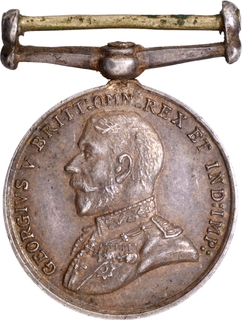 Colonial Auxiliary Forces Long Service Miniature Silver Medal of King George V.