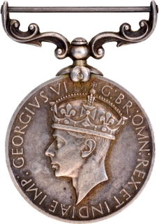 King George VI Silver Medal of Indian Army Long Service and Good Conduct.