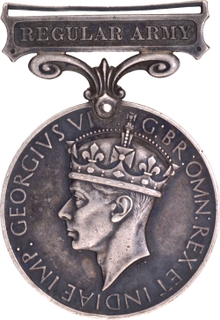 Army Long Service and Good Conduct Silver Medal of King George VI with Regular Army Clasp.