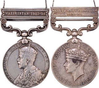 Pair of India General Service Silver Medals of Waziristan and North West Frontier.