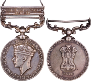 Pair of North West Frontier and Long Service Good Conduct Medals from Kumaon.