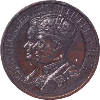 Coronation Medallion of King George VI and Queen Elizabeth of 1937 of Bronze.