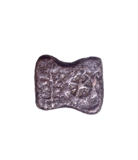 Damru shaped Copper Coin of Ujjaini Region.