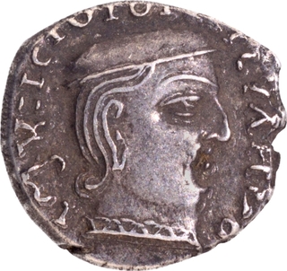 Silver Drachma Coin of Rudrasena I of Western Kshatrapas.