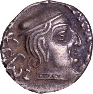 Rare Silver Drachma Coin of Damajadasri II of Western Kshatrapas.