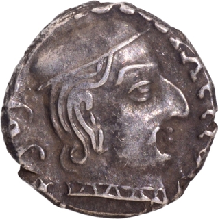 Silver Drachma Coin of Damasena of Western Kshatrapas.