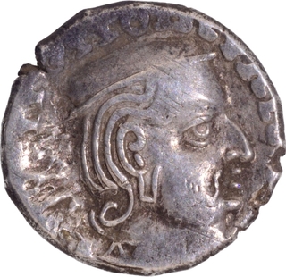 Silver Drachma Coin of Vijayasena of Western Kshatrapas.