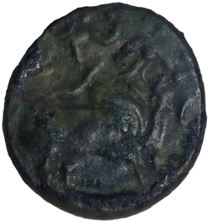 Bronze Coin of Pallavas of Kanchi of Chakra type.