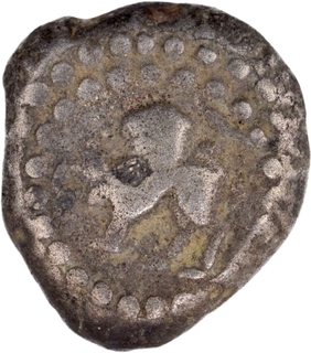 Silver Dramma Coin of Jaitra Simha of Chauhans of Ranthambore.