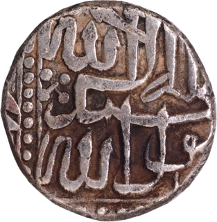 Mulhar Mint Silver Half Rupee (Mahmudi) Coin of Akbar.