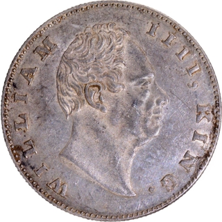 F Incused 1835 Silver One Rupee Coin of Calcutta Mint of King William IIII.