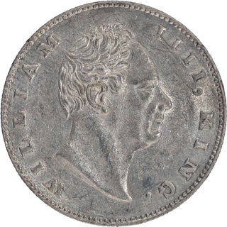 Scarce Silver One Rupee Coin of King William IIII of Calcutta Mint of 1835.