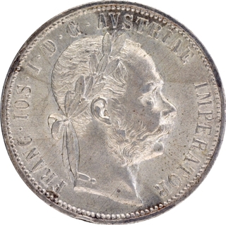 Silver One Florin Coin of Francis Joseph I of Austria of 1879.