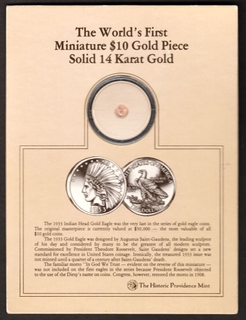 The World’s First Miniature Gold 10 Dollars of USA of 1933.