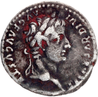 Very Rare Silver Denarius Coin of  Tiberius of Roman Empire.