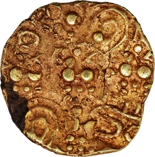 Punch Marked Gold Pagoda Coin of Jayasimha II of Chalukyas of Kalyana.