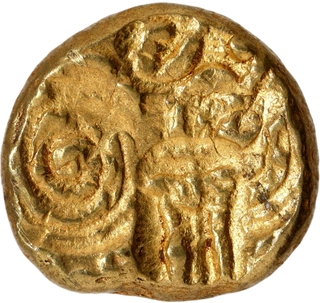 Punch Marked Gold Pagoda Coin of Telugu Chodas of Nellore.