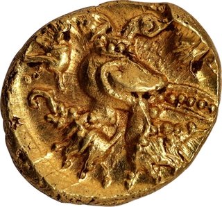 Gandaberunda type Gold Half  Varaha Coin of Achyutharaya of Vijayanagara Empire.