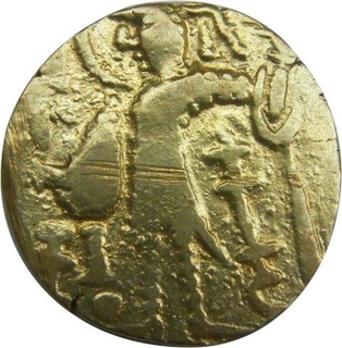 INDIA, KIDARITES of TAXILA, Salanavira? Kushana style Gold dinar. SCAR