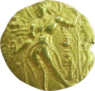 Chandragupta II. Archer Type.
Rare Verity of Goddess Throne. 