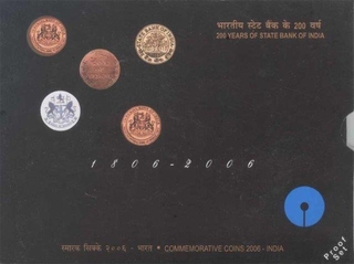 Proof Set. 2006. 200 Years of State Bank of India.  Set of 2 coins.