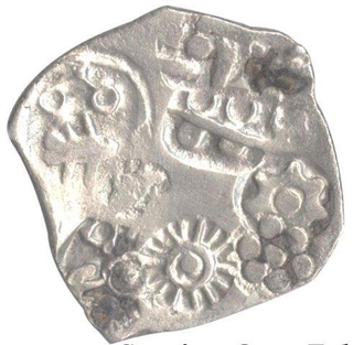 Punch marked Silver Karashapana Coin of  Magadha Janapada.