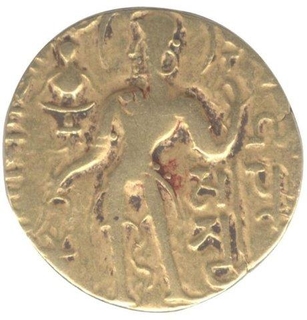 Gold Dinar Coin of Samudragupta of Gupta Dynasty.