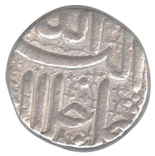 Silver One Rupee Coin of Akbar of Ahmadabad Mint.